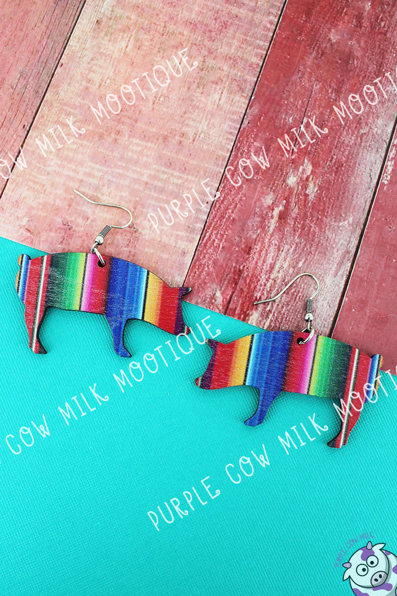 Serape Pig Earrings