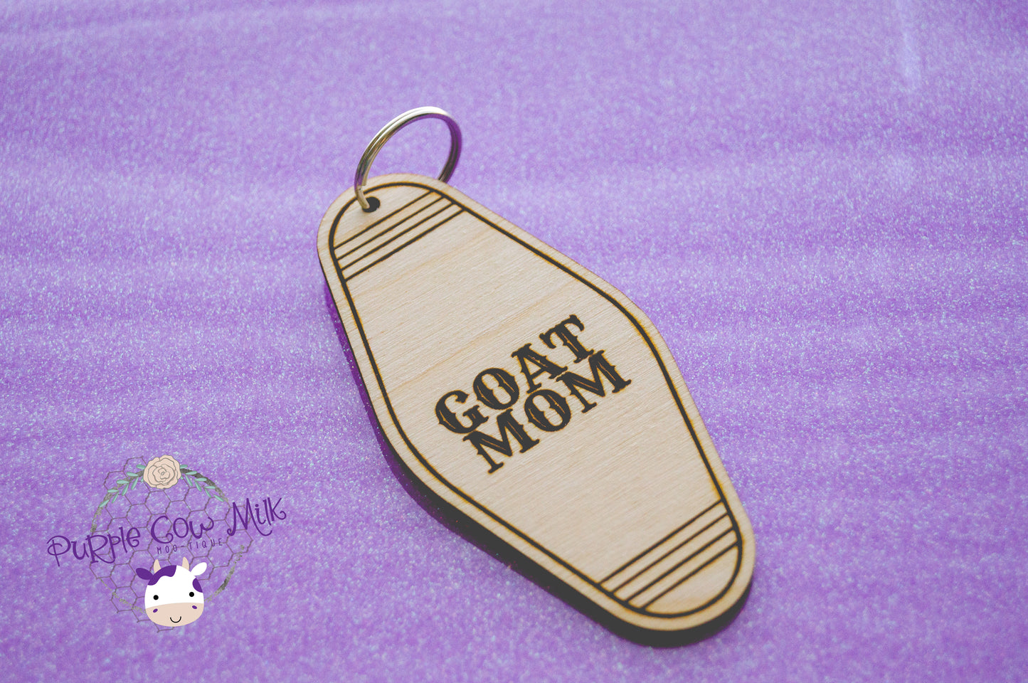 Goat Mom Vintage Motel Key Ring