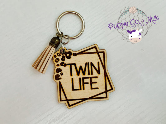 Leopard Geo Twin Life Key Ring