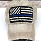 Thin Blue Line Back the Blue Cap Distressed