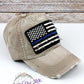 Thin Blue Line Back the Blue Cap Distressed
