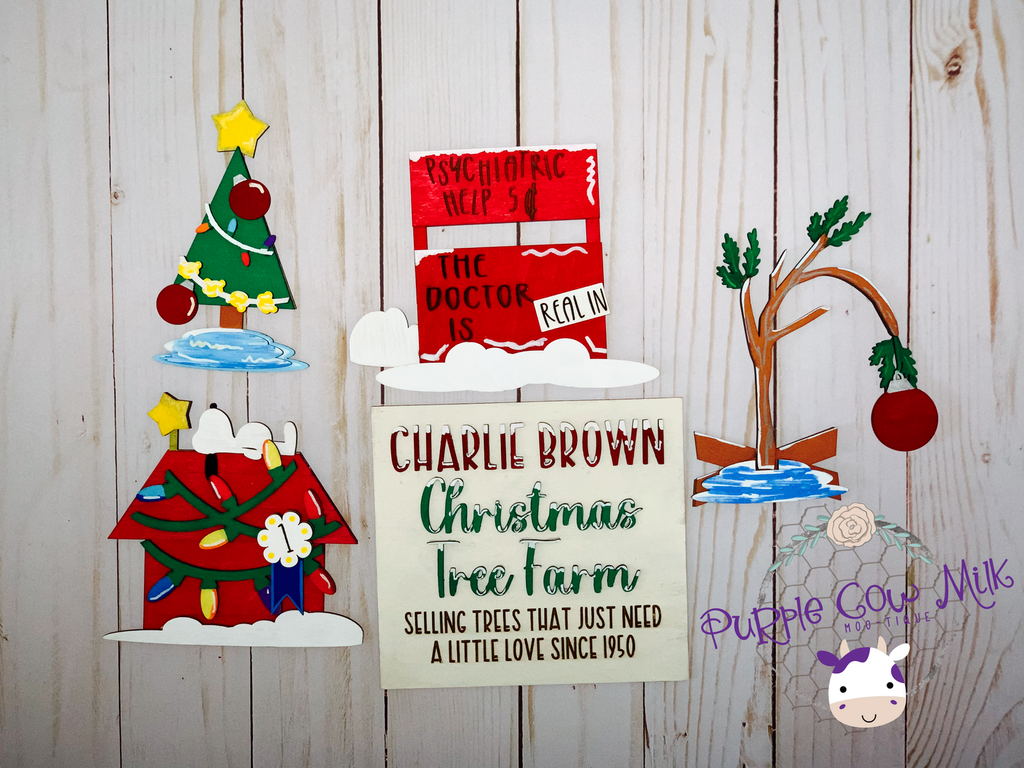 Charlie Brown Christmas Tree Farm Tiered Tray