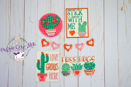 Cactus Valentine's Day Tiered Tray Bundle